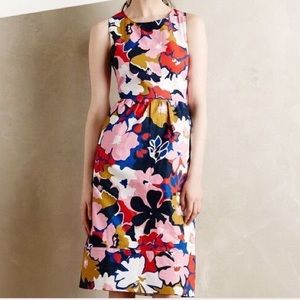 Anthropologie bright floral midi dress